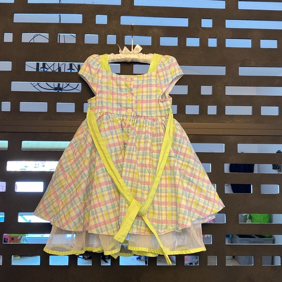 Pastel plaid dress 3T - Picture 2 of 3